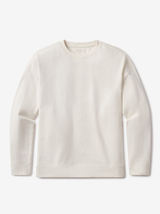 Cotton Jersey Oversized Long Sleeve Tee Vintage White Crew tees