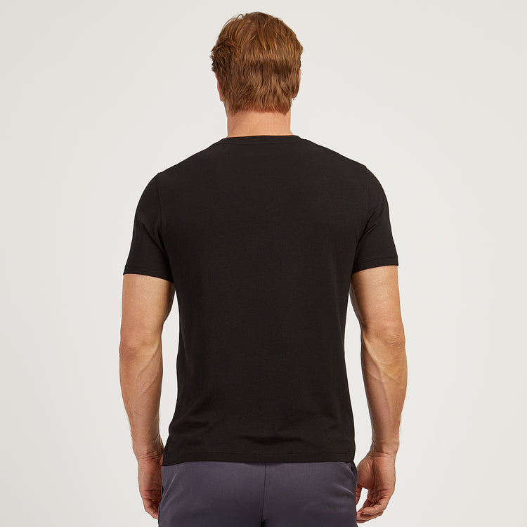 Men wearing Black Luxe Stretch Tee