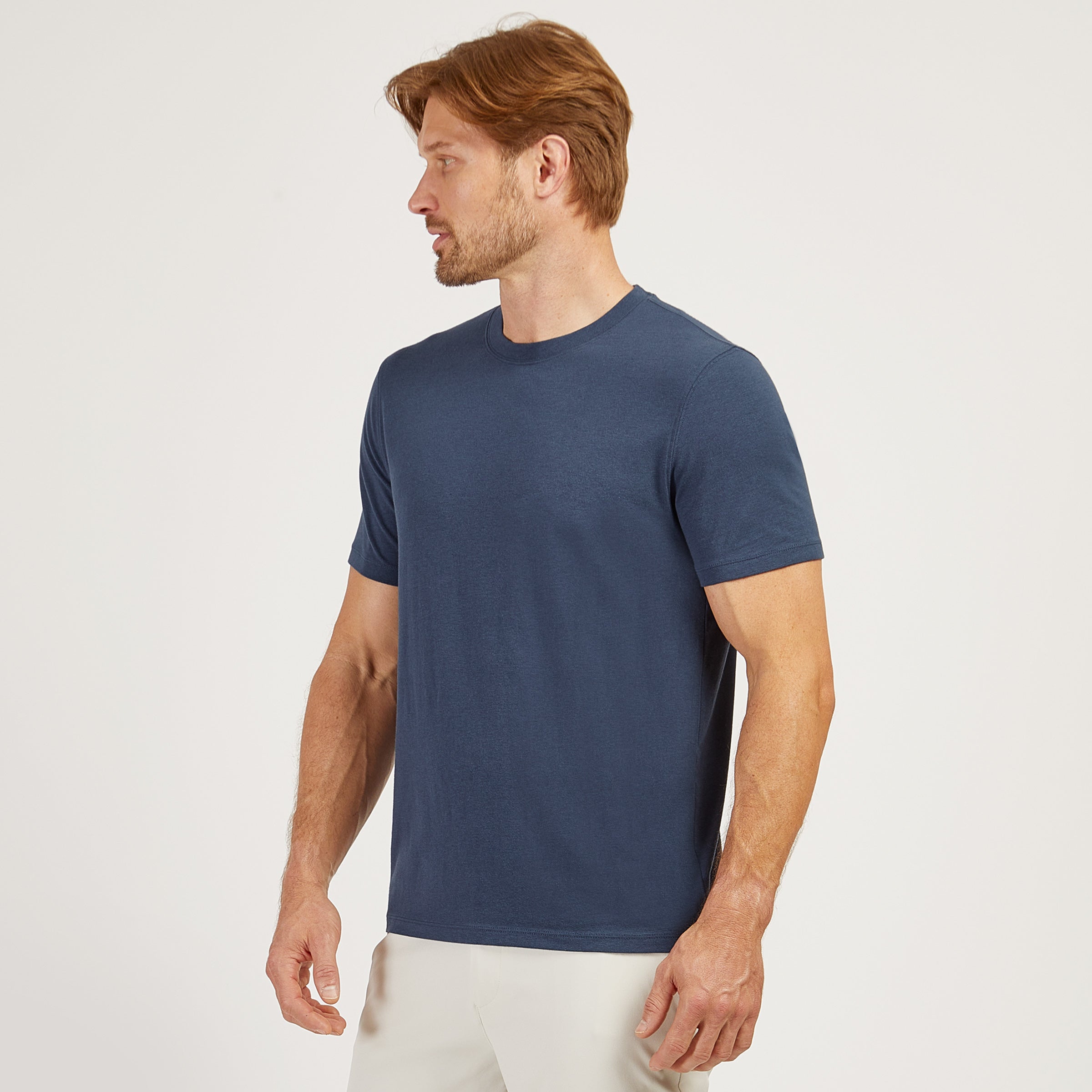 Men wearing Azul Grafito Luxe Stretch Tee