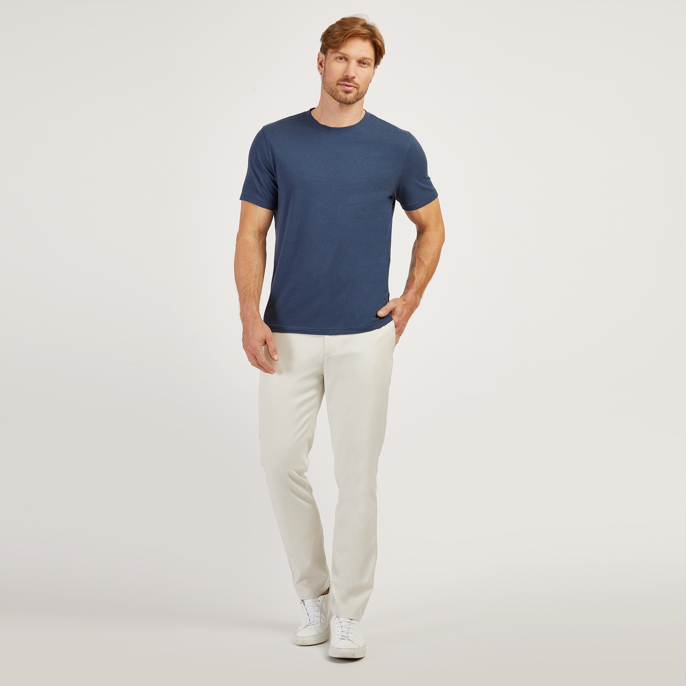 Men wearing Azul Grafito Luxe Stretch Tee