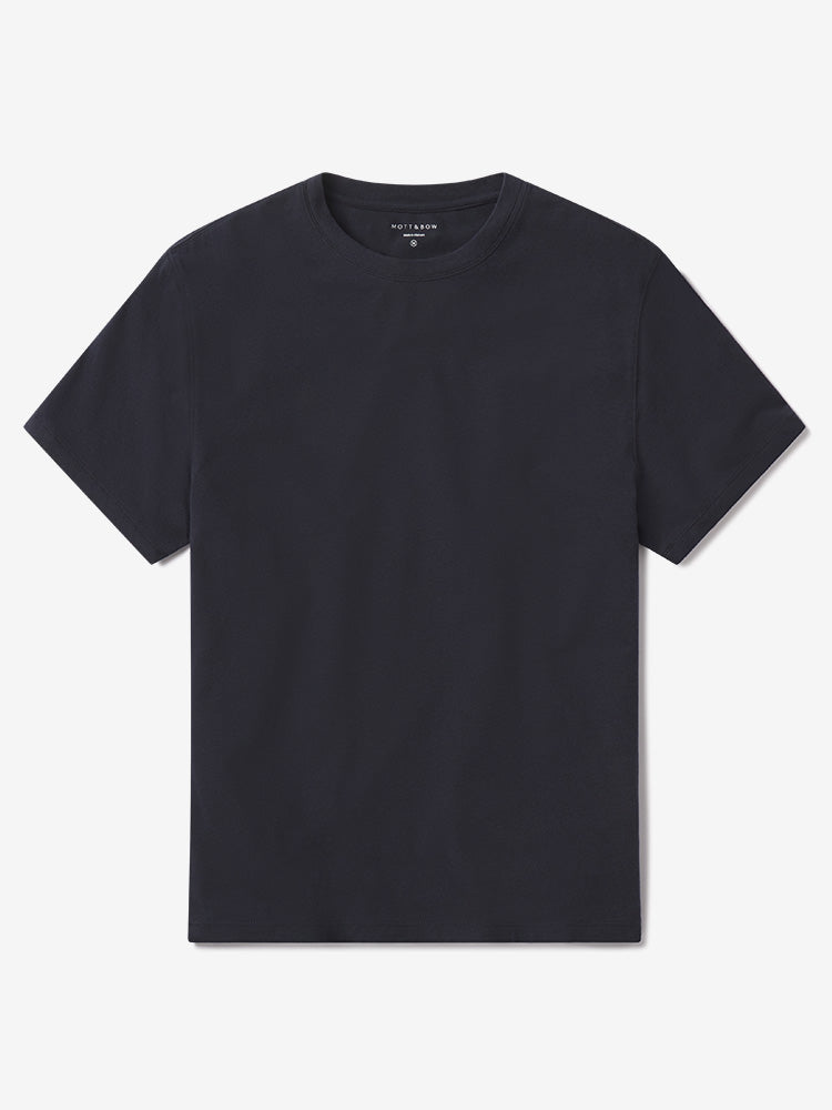 Men wearing Navy Luxe Stretch Tee