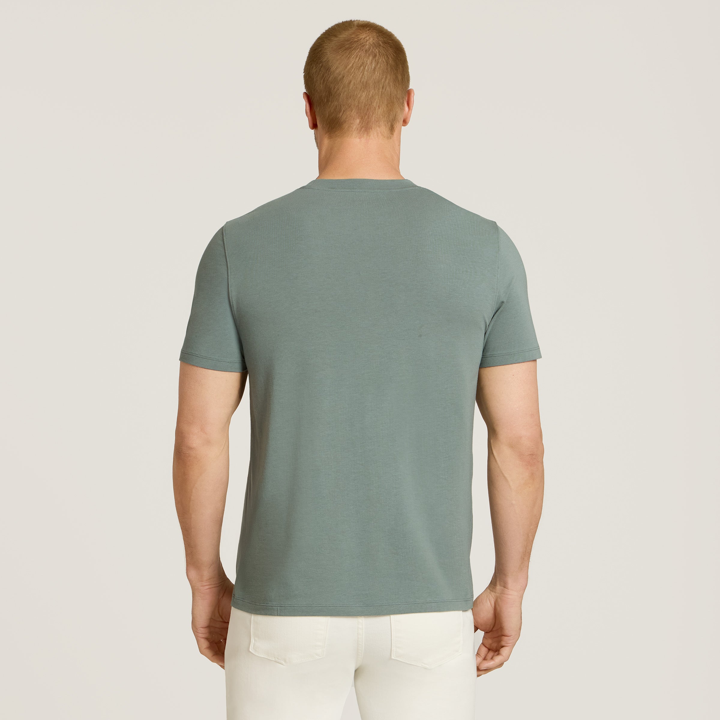 Men wearing Sea Grass Luxe Stretch Tee