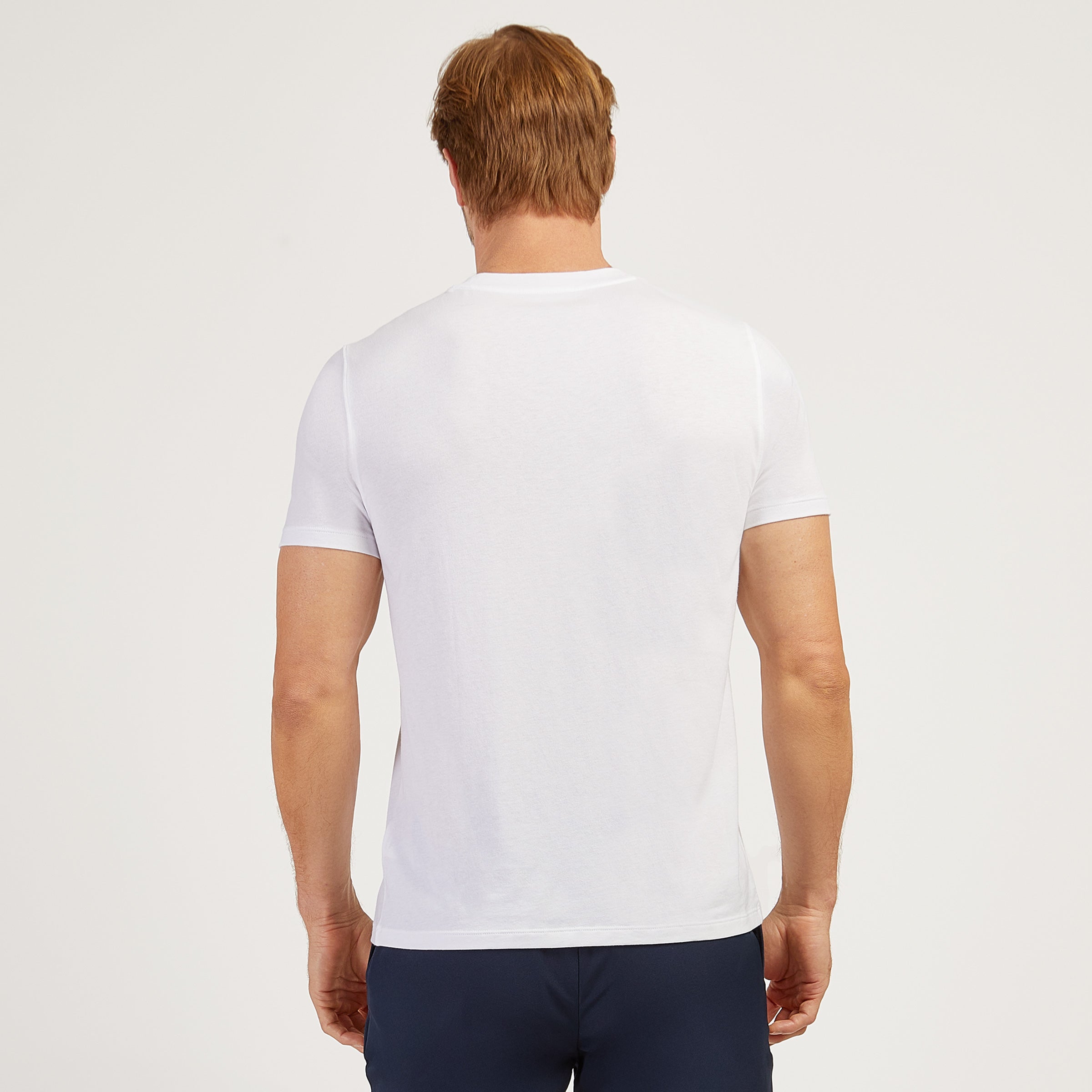 Men wearing White Luxe Stretch Tee