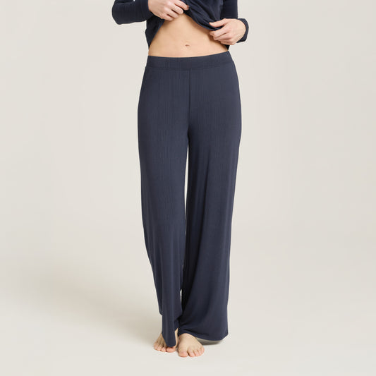 Lounge Wide Leg Pants Navy Pants lounge