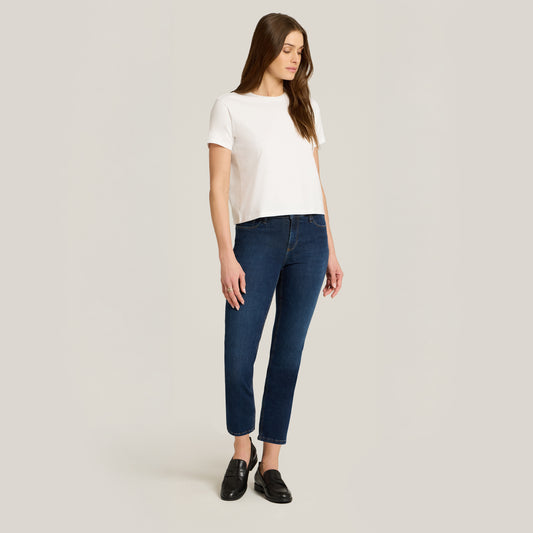 Mid Rise Slim Cropped Leg Logan Jeans Dark Blue Mid-Rise jeans