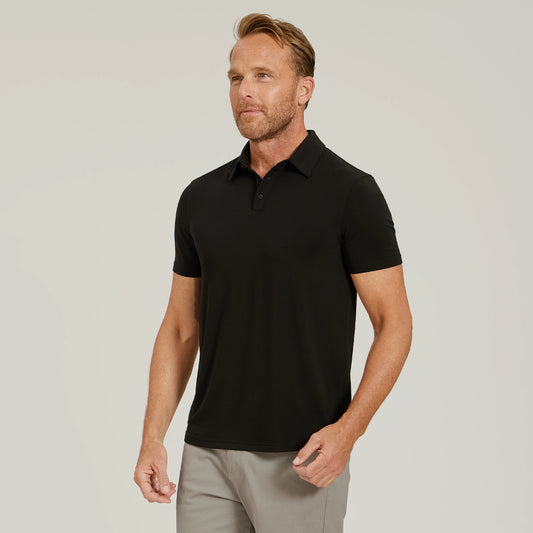 Luxe Performance Polo Black Luxe-Polo tees