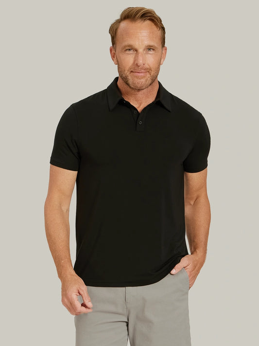 Luxe Performance Polo Black Luxe-Polo tees