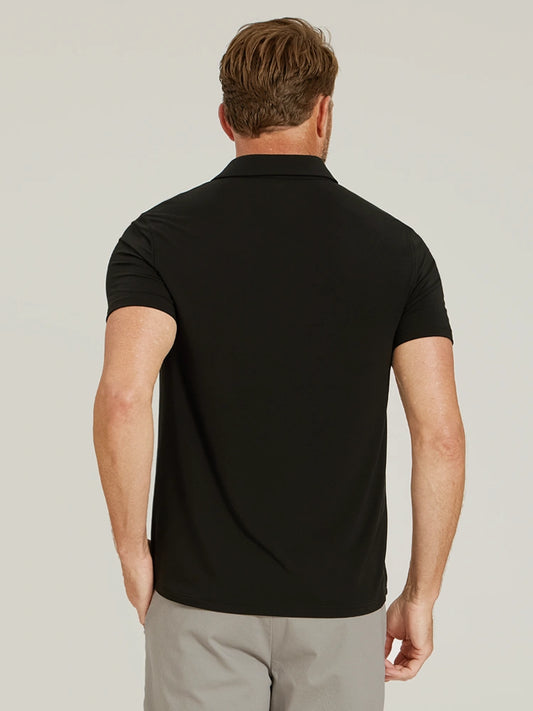 Luxe Performance Polo Black Luxe-Polo tees