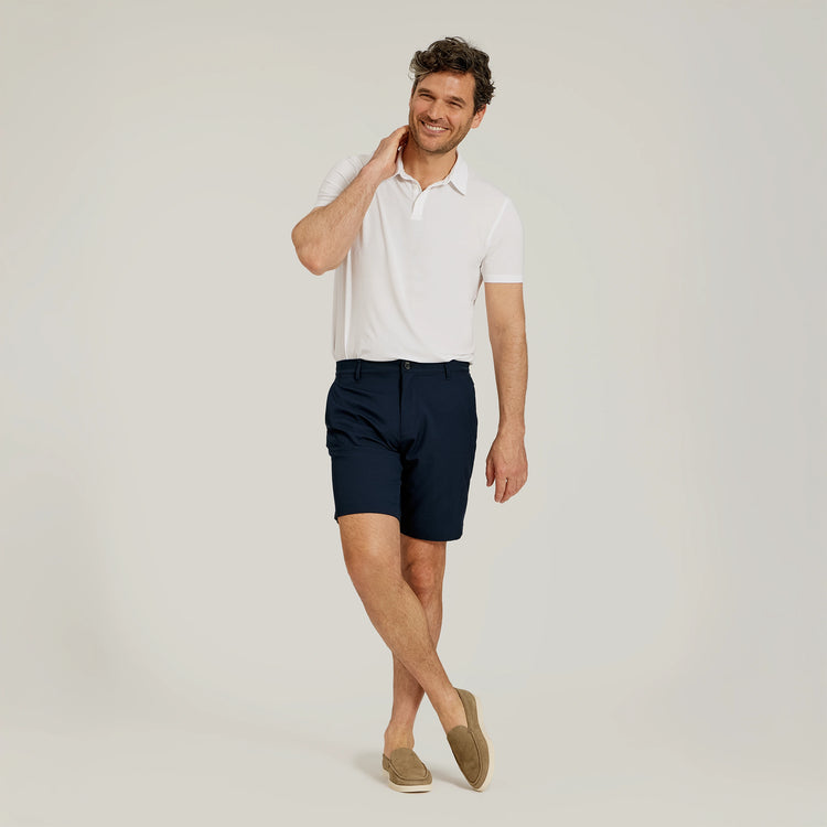 Men wearing White Luxe Performance Polo