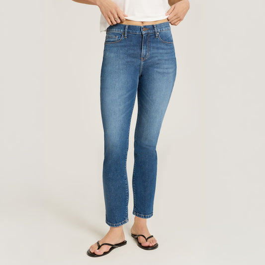 High Rise Mom Ridge Jeans Medium Blue The Mom Jean jeans