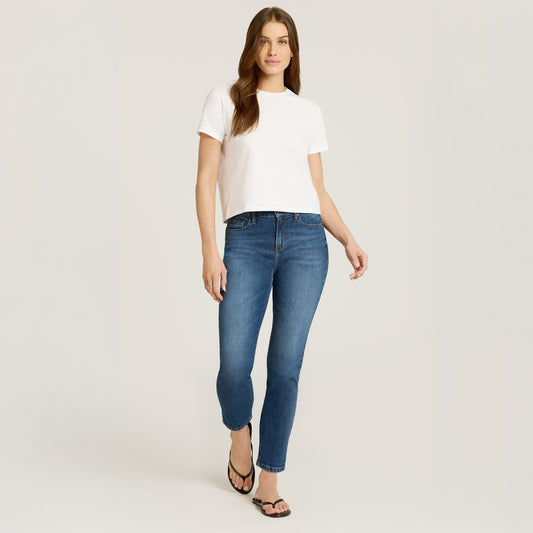 High Rise Mom Ridge Jeans Medium Blue The Mom Jean jeans