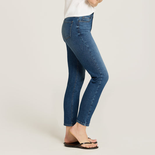 High Rise Mom Ridge Jeans Medium Blue The Mom Jean jeans