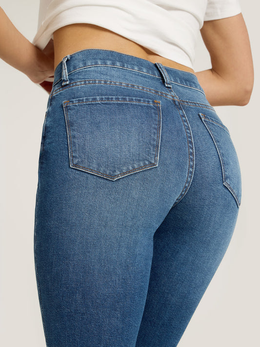 High Rise Mom Ridge Jeans Medium Blue The Mom Jean jeans