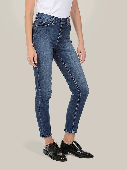 Ridge High Rise Slim Mom Jeans Medium/Dark Blue Mom jeans
