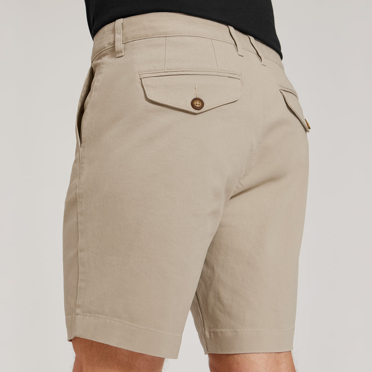 Men wearing Ecru Stretch Chino Short