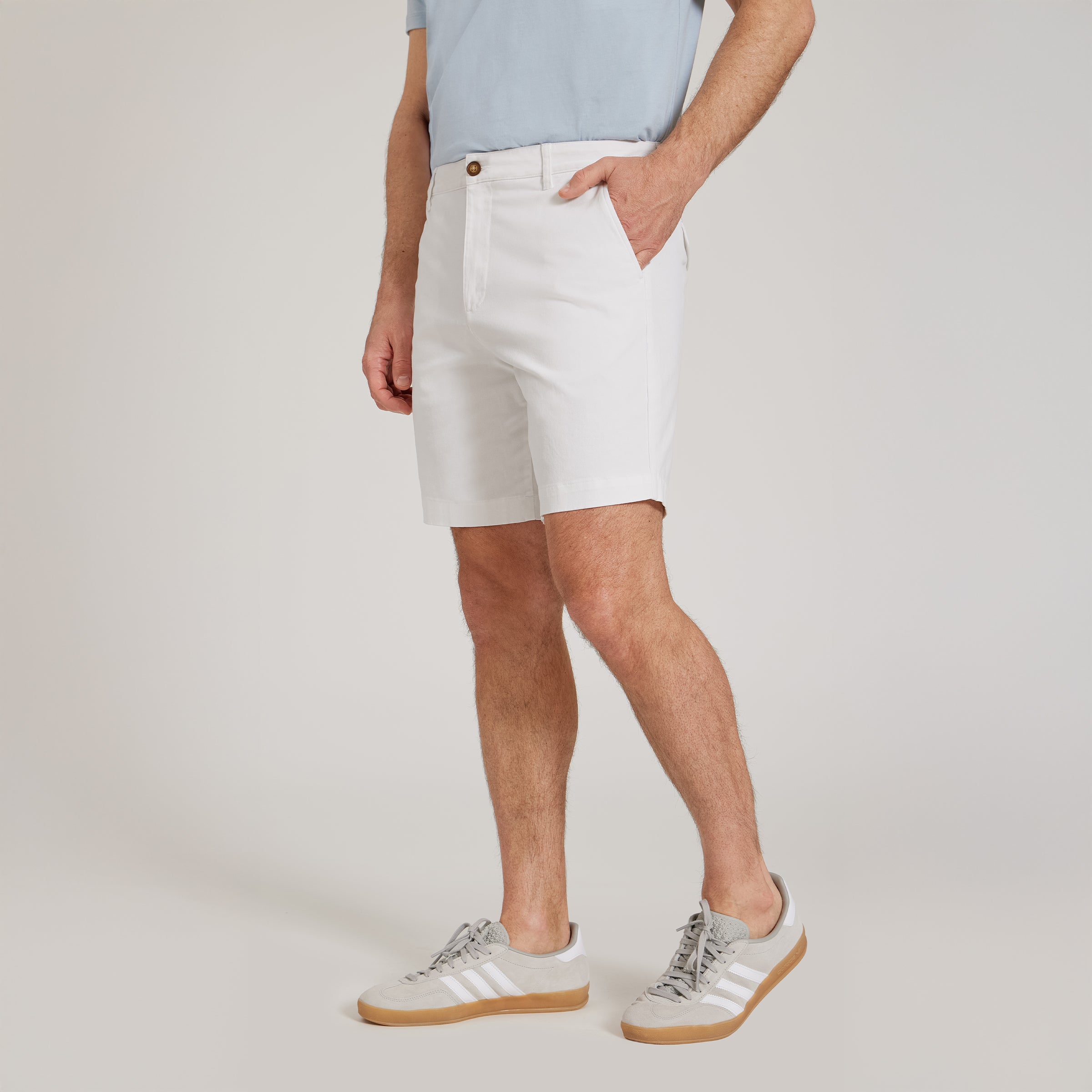 Men wearing White Stretch Chino Short