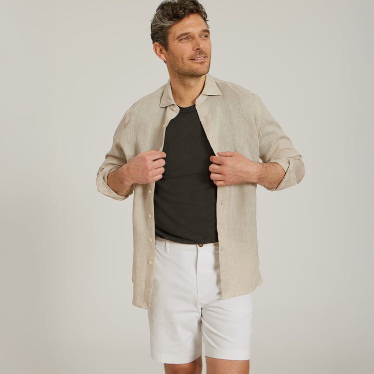 Men wearing White Stretch Chino Short