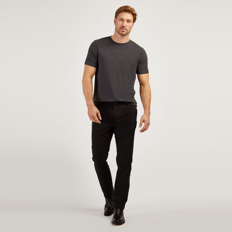 Men wearing Black Slim Tech Pants