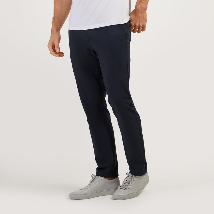 Men wearing Navy Slim Tech Pants