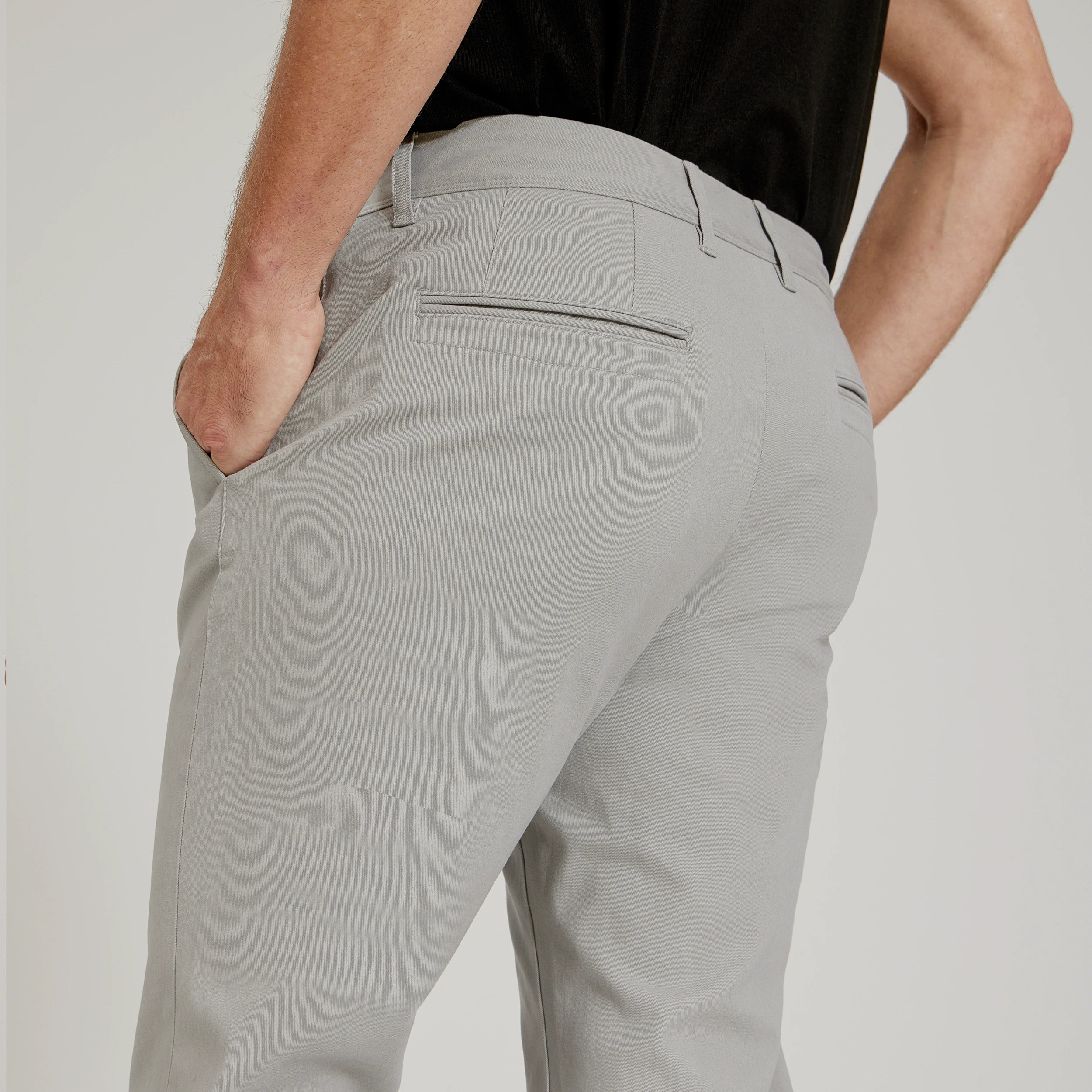 Men wearing Silver Everyday Comfort Slim Chino Pants