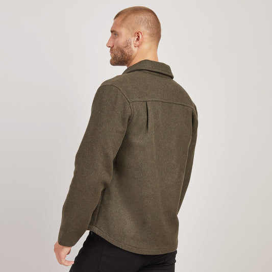 Oversized Wool Shirt Jacket Dark Olive Wool jackets