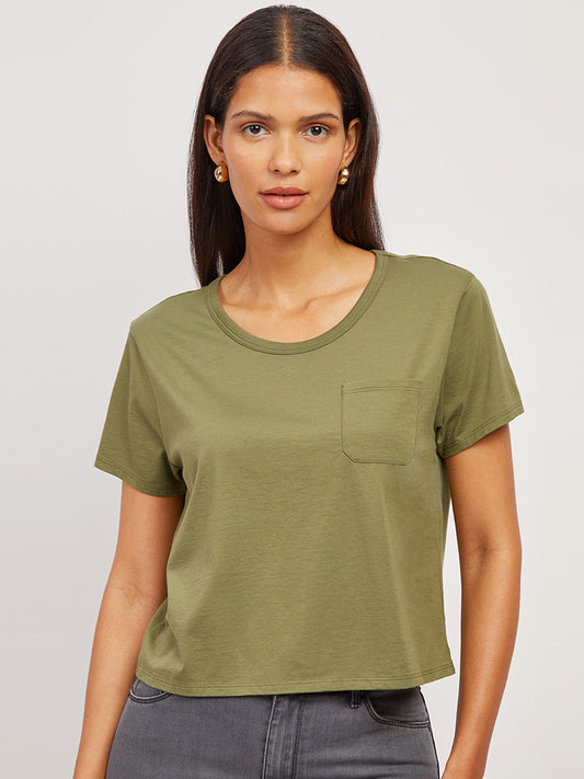 Everyday Cotton One Pocket Crew Tee  pocket tees