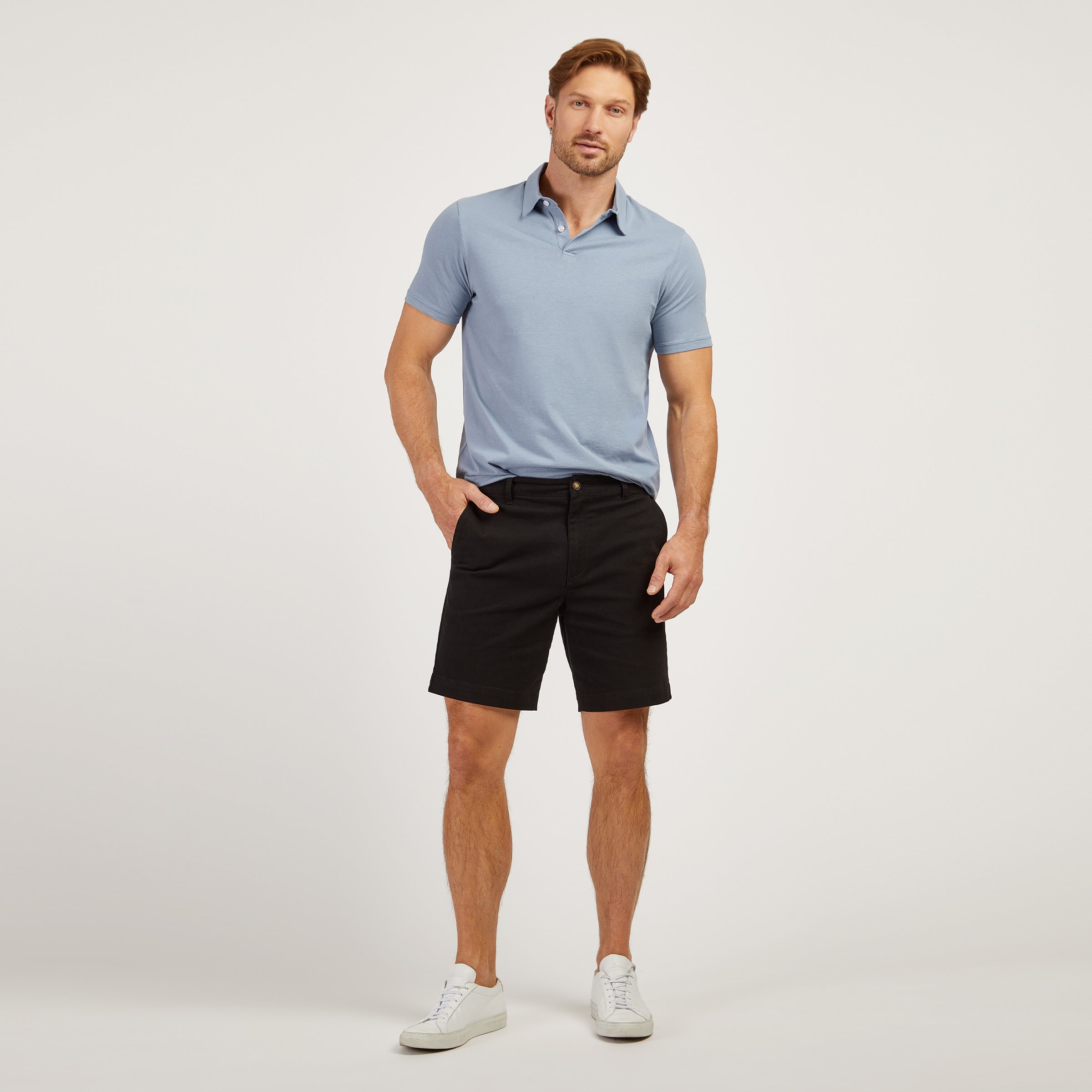 Men wearing California Blue Jersey Sueded Polo