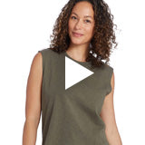 Women wearing Vert Militaire Relaxed Slub Tank