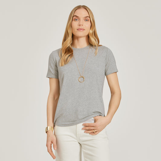 Relaxed Crew Marcy Tee Heather Gray Crew tees
