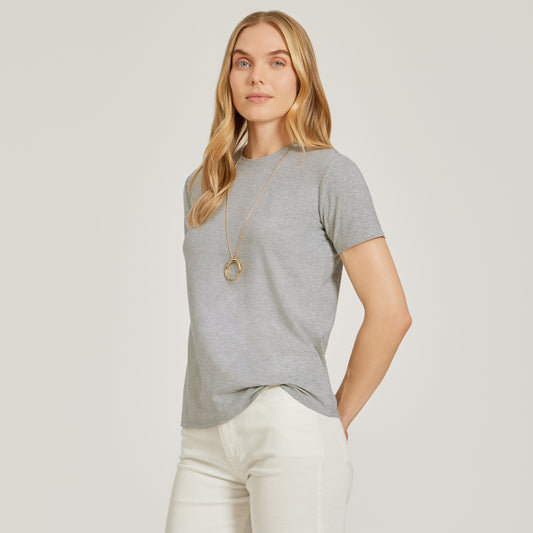 Relaxed Crew Marcy Tee Heather Gray Crew tees