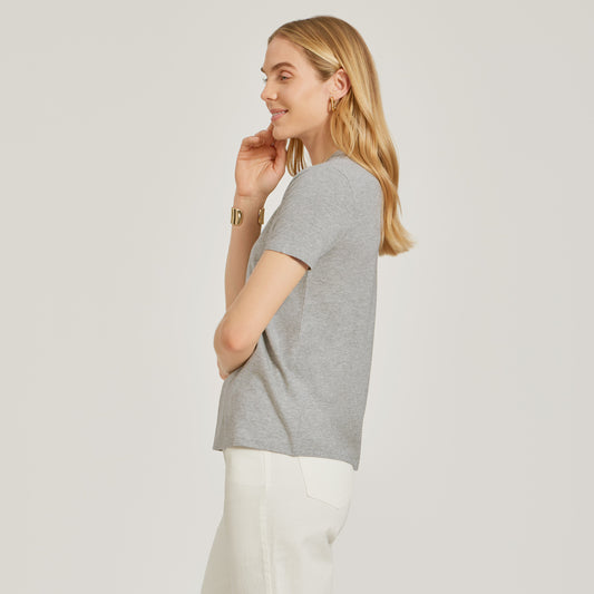 Relaxed Crew Marcy Tee Heather Gray Crew tees