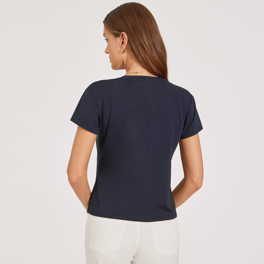 Everyday Cotton Relaxed V-Neck Tee Navy V-Neck tees