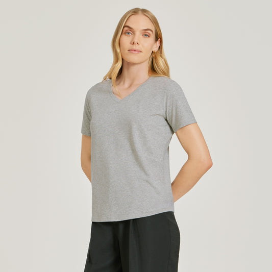 Relaxed V-Neck Marcy Tee Heather Gray V-Neck tees