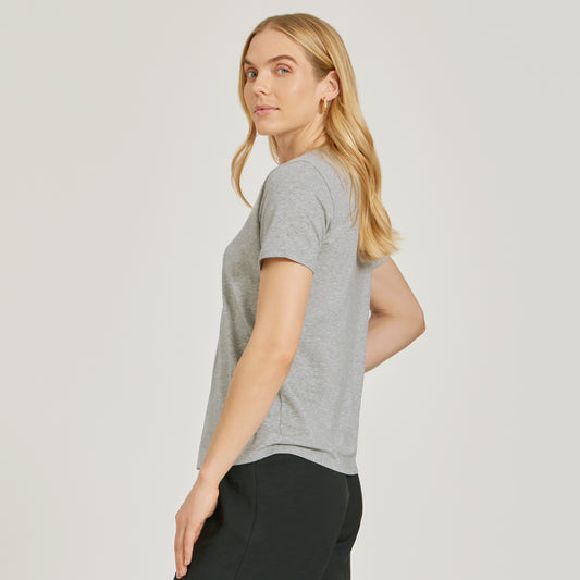 Relaxed V-Neck Marcy Tee Heather Gray V-Neck tees