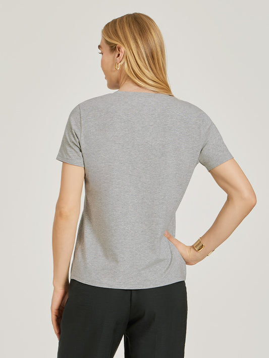 Relaxed V-Neck Marcy Tee Heather Gray V-Neck tees
