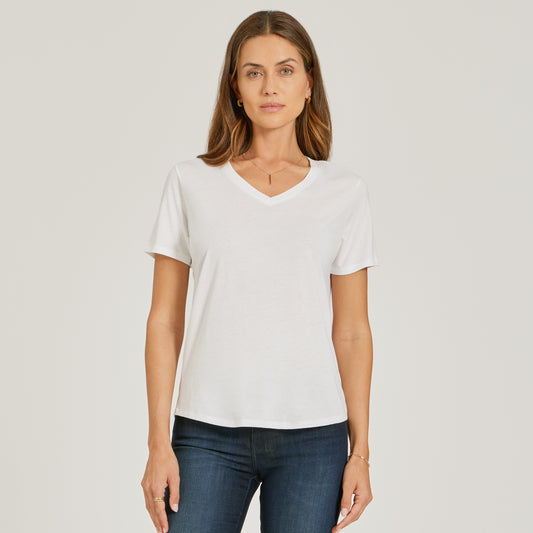 Relaxed V-Neck Marcy Tee Blanco V-Neck tees