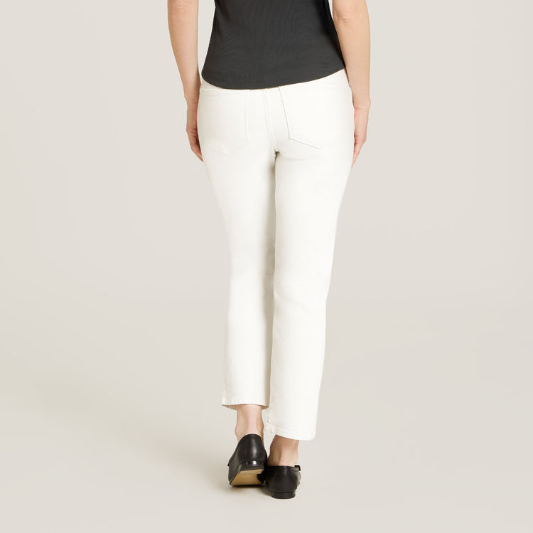 Women wearing White Mid Rise Slim Straight Lloyd