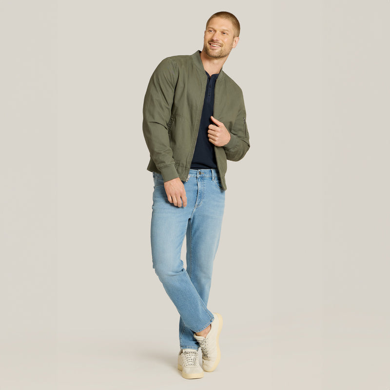 Men wearing Pale Indigo All Blue Jeans jeans