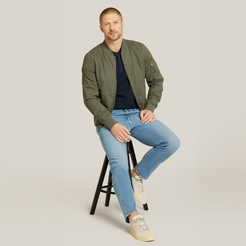Men wearing Pale Indigo All Blue Jeans jeans