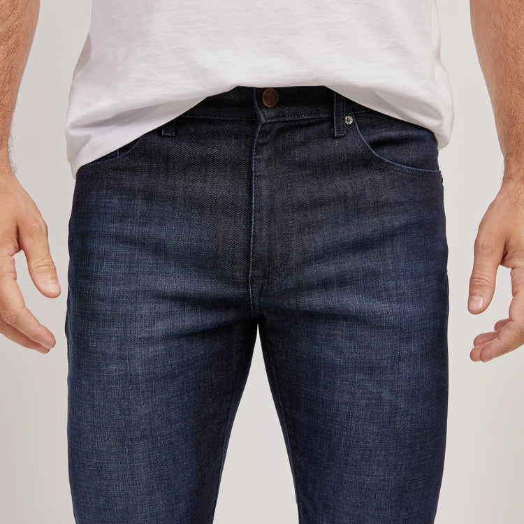 Men wearing Medium/Dark Blue Slim Crosby Jeans