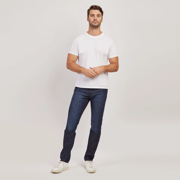 Men wearing Medium/Dark Blue Slim Crosby Jeans