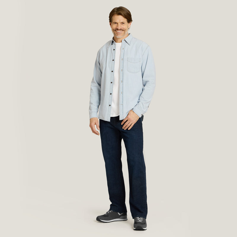 Men wearing Azul oscuro/medio The Straight Blue Jeans Edit jeans