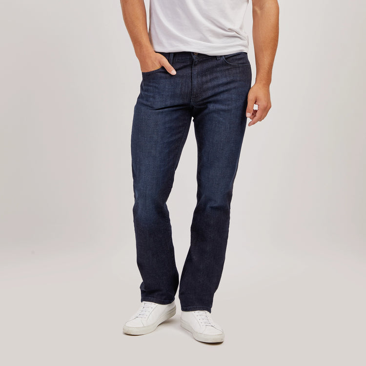 Men wearing Medium/Dark Blue Straight Crosby Jeans