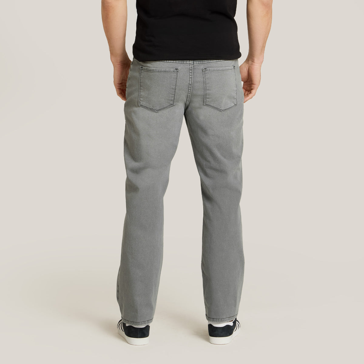 Men wearing Light Gray Straight Stone Jeans