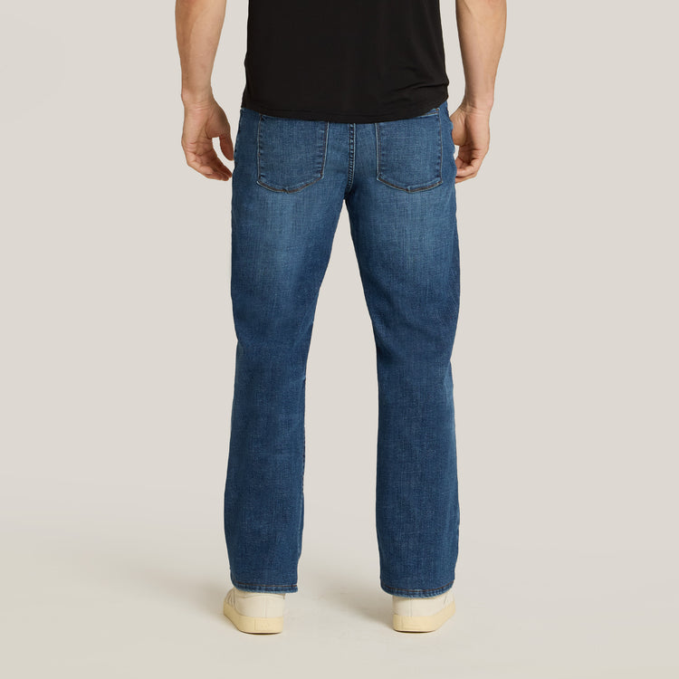Men wearing Light/Medium Blue Straight Wooster Jeans