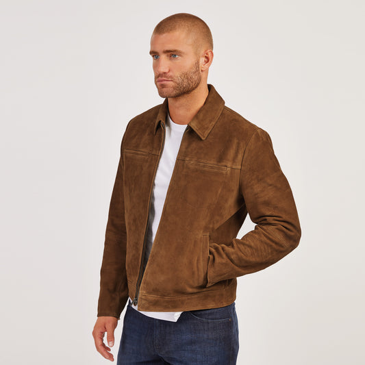 Suede Trucker Jacket Tobacco Suede jackets