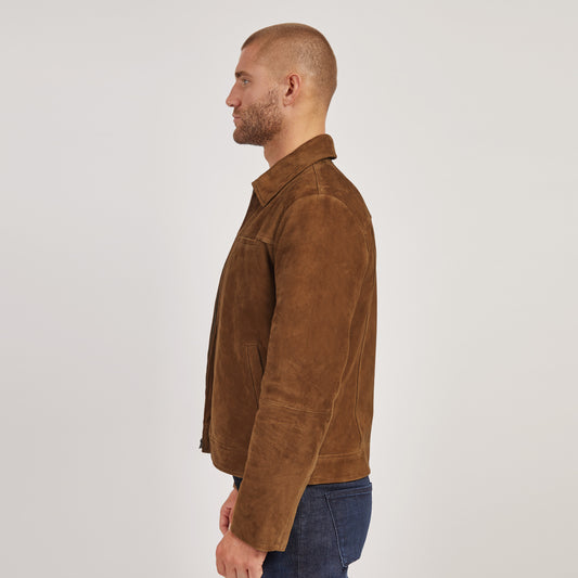 Suede Trucker Jacket Tobacco Suede jackets