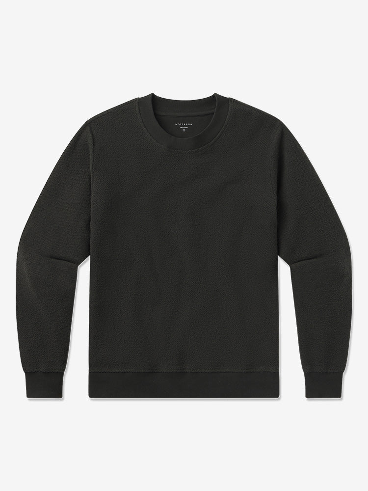 Women wearing Faded Black Crew Neck Fleece Sweatshirt