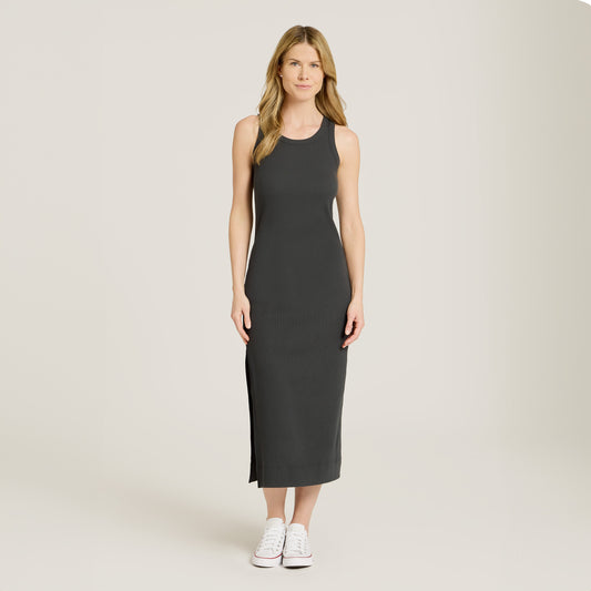 Rib Tank Dress Dark Gray Tank dress