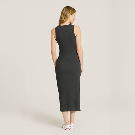 Rib Tank Dress Dark Gray Tank dress